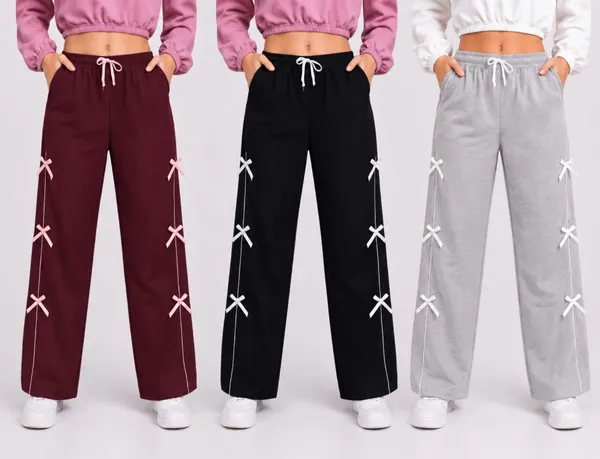 Multicolor_Polyester_Cotton_Bow_Detail_Cargo_Pants_For_Women
