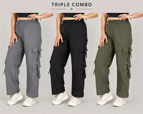Multicolor_Polyester_Cotton_Relaxed_Cargo_Pants_For_Women