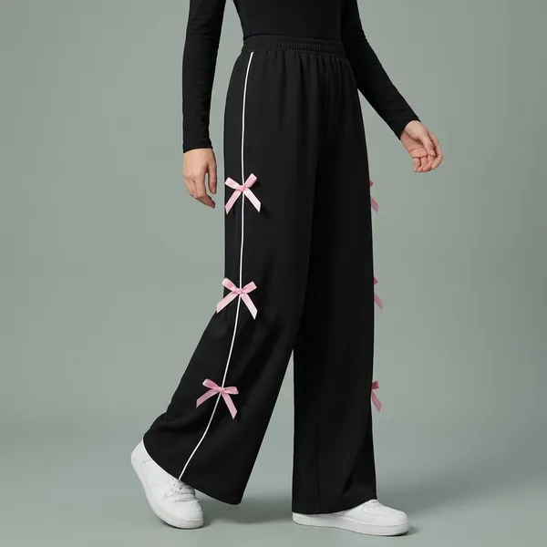 Black_Polyester_Cotton_Wide_Leg_Bow_Detail_Palazzo_Pants_For_Women