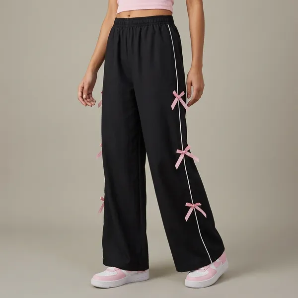 Black_Polyester_Cotton_Wide_Leg_Bow_Detail_Palazzo_Pants_For_Women