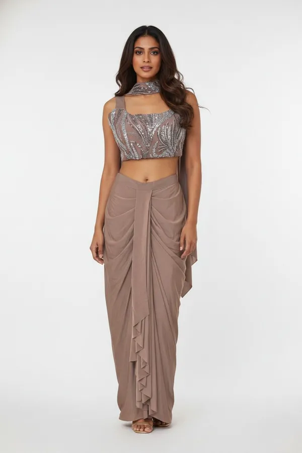 Oojal_Women_Crop_Top_Dhoti_Pant_Set