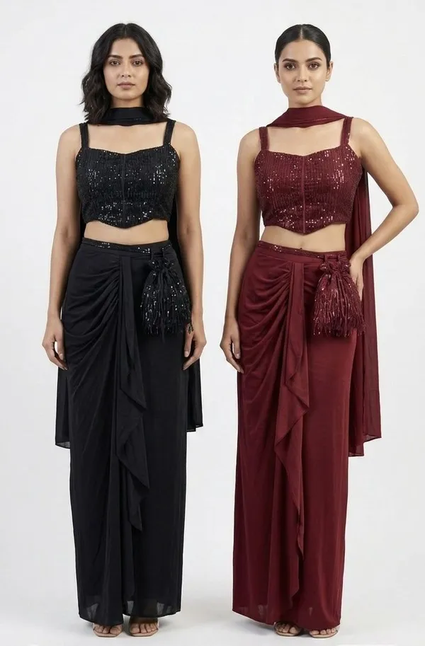 Oojal_Women_Crop_Top_Skirt_Dupatta_Set