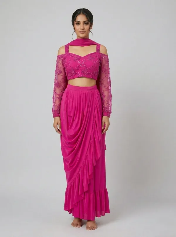 Oojal_Women_Ethnic_Top_Skirt_Dupatta_Set