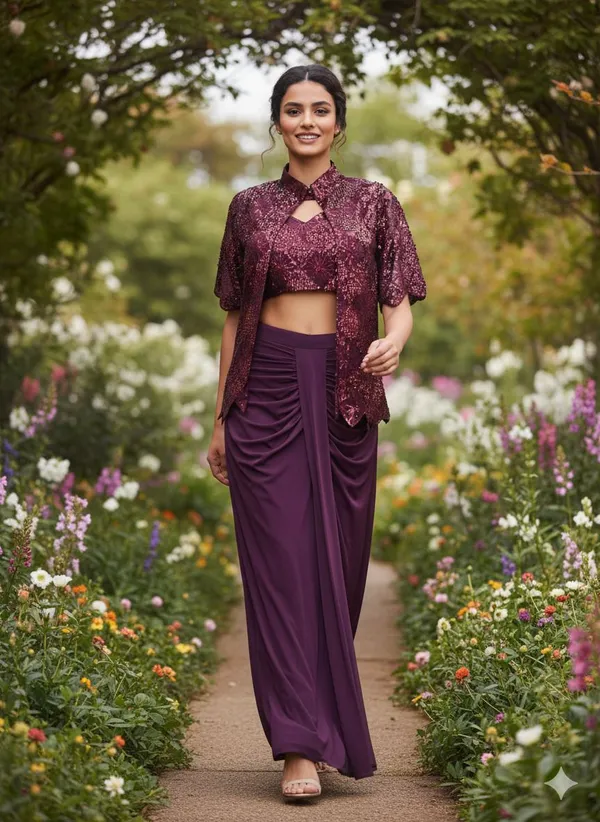 Oojal_Straight_Gown_Maroon