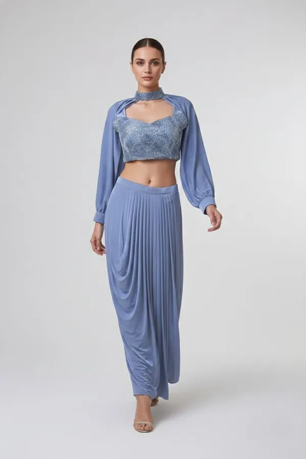 Oojal_Straight_Gown_Blue