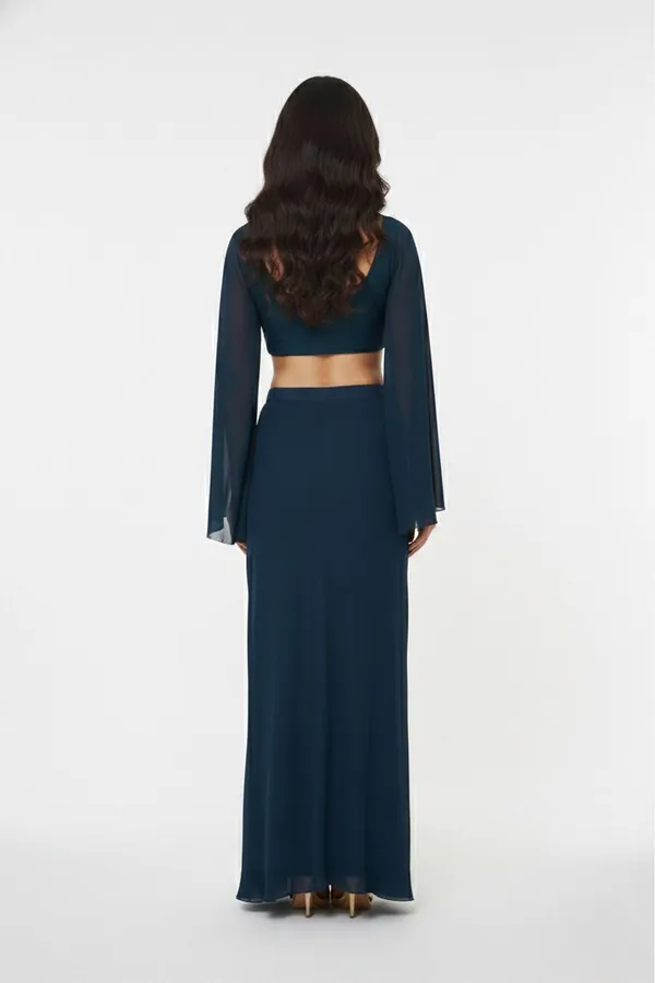 Oojal_Solid_Stitched_Lehenga_And_Crop_Top_Green