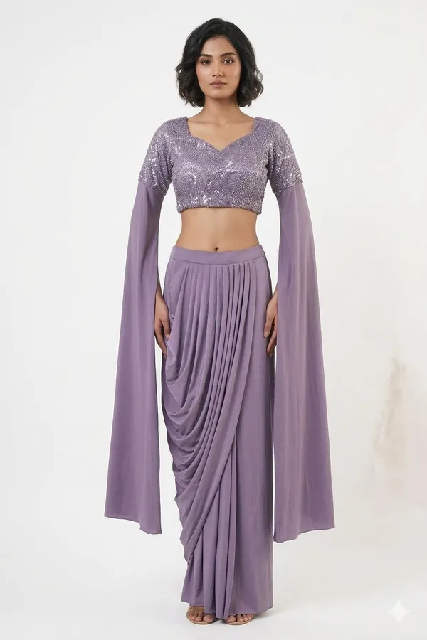 Oojal_Embroidered_Stitched_Lehenga_And_Crop_Top_Purple