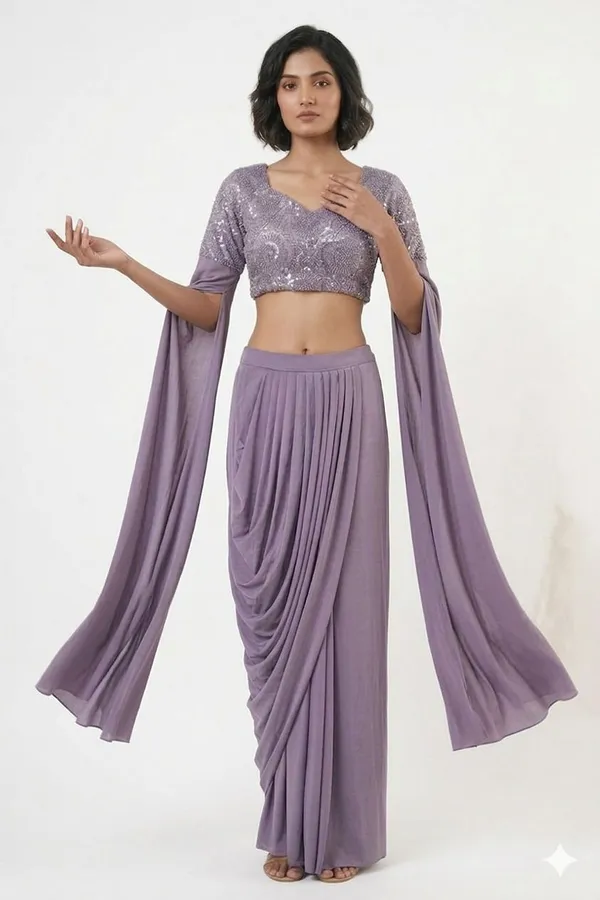 Oojal_Embroidered_Stitched_Lehenga_And_Crop_Top_Purple