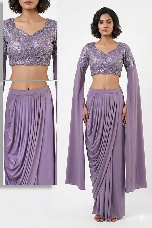 Oojal_Embroidered_Stitched_Lehenga_And_Crop_Top_Purple