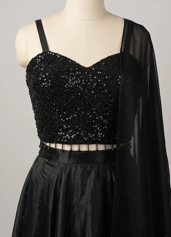 OOJAL_Poly_Satin_Black_Designer_Outfit_�_Elegant_Partywear_Ensemble