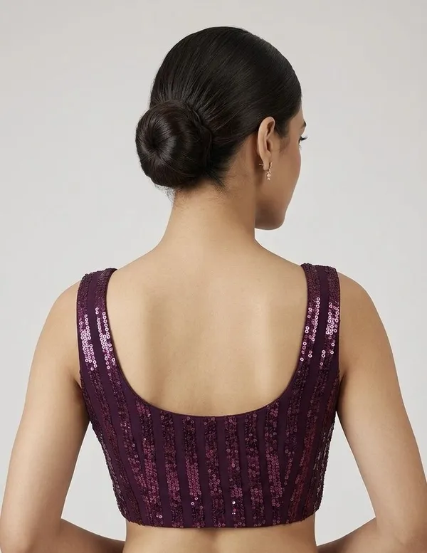 Oojal_Embellished_Solid_Plain_Striped_Pre_Draped_Saree_Lycra_Saree_Maroon