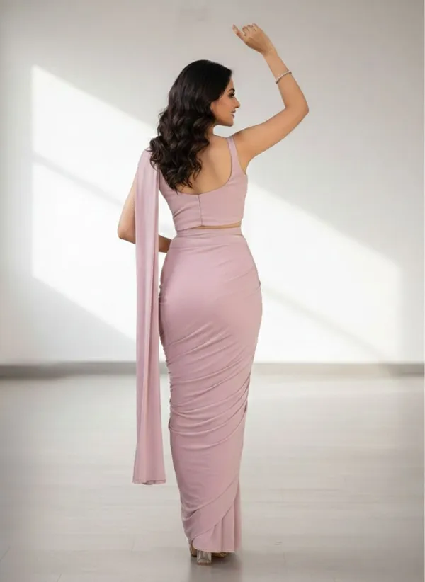 Oojal_Embroidered_Solid_Plain_Pre_Draped_Saree_Lycra_Saree_Pink