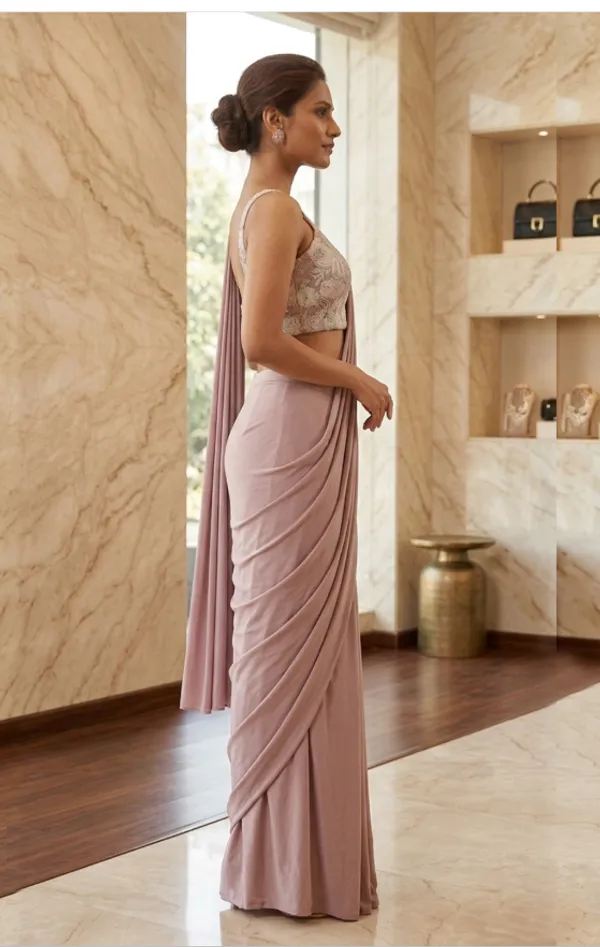 Oojal_Powder_Pink_Color_Ready_To_Wear_Designer_Saree