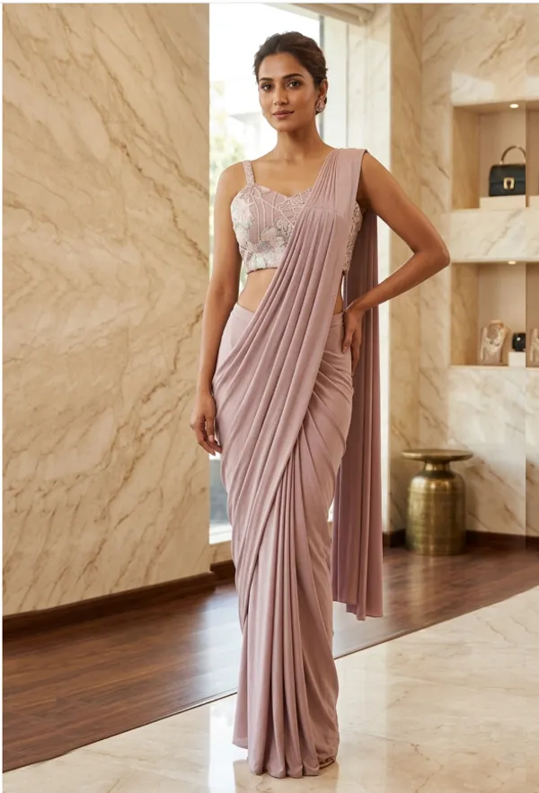 Oojal_Powder_Pink_Color_Ready_To_Wear_Designer_Saree