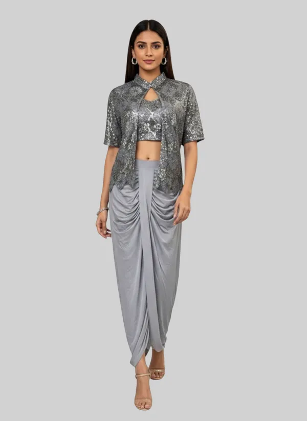 Oojal_Straight_Gown_Grey