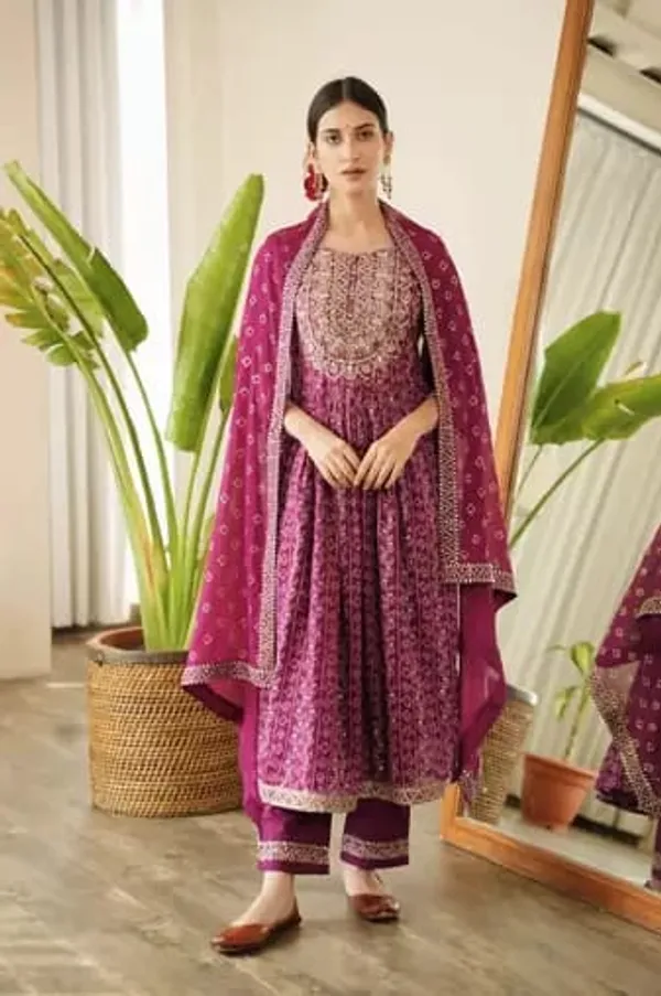 Purple_Embroidered_Anarkali_Suit_Set_For_Women