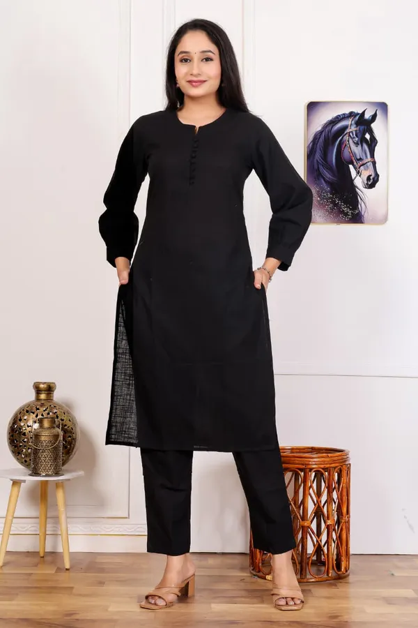 Black_Straight_Kurta_Set_For_Women