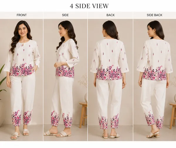 White_Relaxed_Fit_Floral_Print_Night_Suit_Set_For_Women