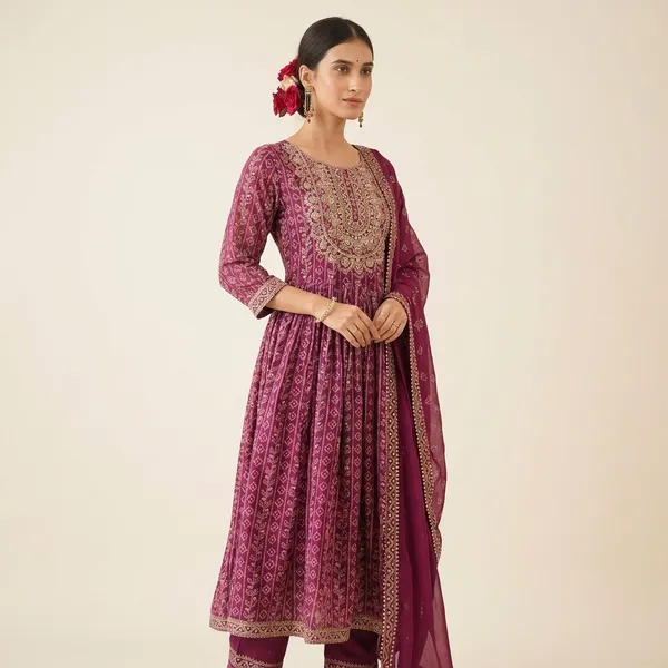 Purple_Embroidered_Anarkali_Suit_Set_For_Women
