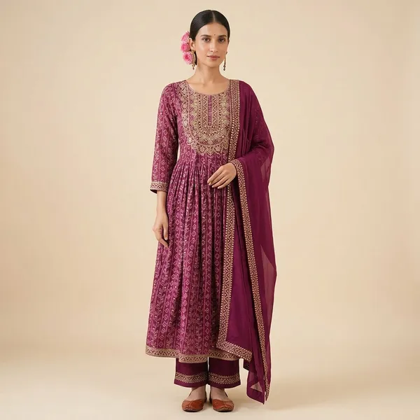Purple_Embroidered_Anarkali_Suit_Set_For_Women