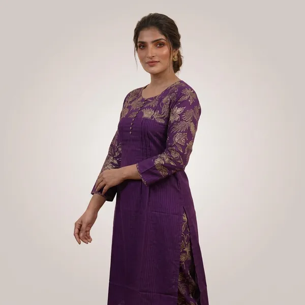 Purple_Embroidered_Straight_Kurti_Set_With_Printed_Pants_For_Women