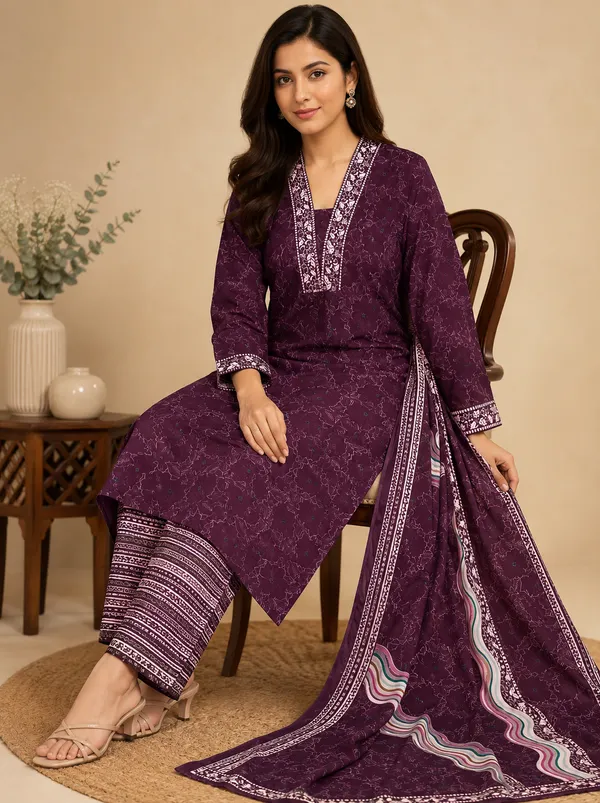 Purple_Embroidered_Kurta_Set_For_Women