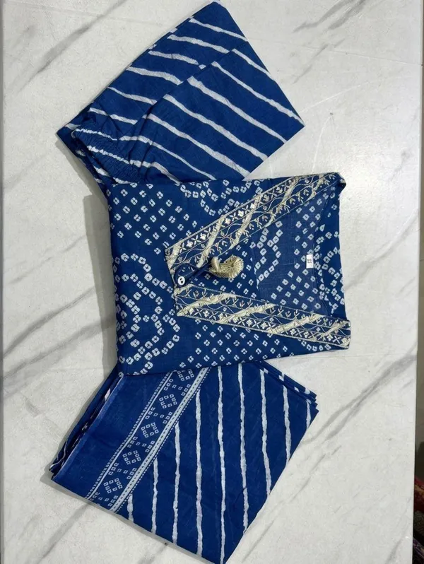 Blue_Bandhani_Print_Ethnic_Suit_Set_For_Women