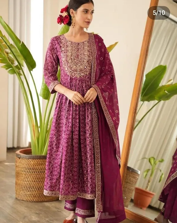 Purple_Embroidered_Anarkali_Suit_Set_For_Women