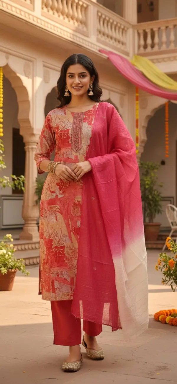 Coral_Rayon_Straight_Abstract_Print_Embroidered_Kurta_Set_For_Women