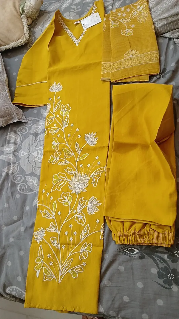 Mustard_Yellow_Cotton_Straight_Embroidered_Kurta_Set_With_Dupatta_For_Women