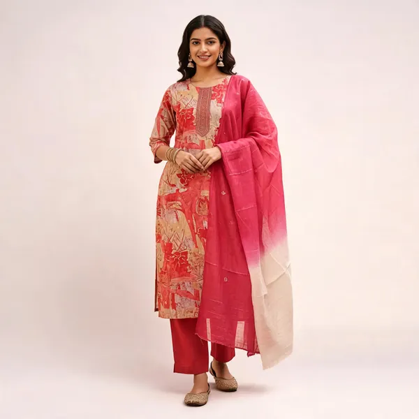 Coral_Rayon_Straight_Abstract_Print_Embroidered_Kurta_Set_For_Women