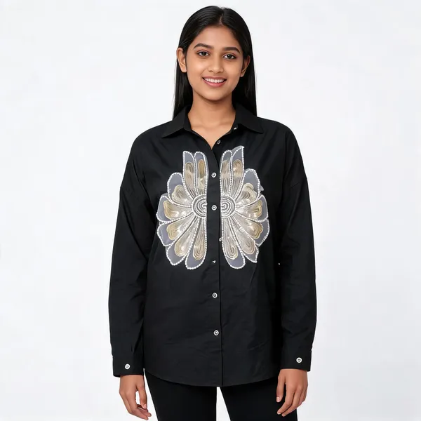 Black_Cotton_Full_Sleeve_Embellished_Shirt_For_Men