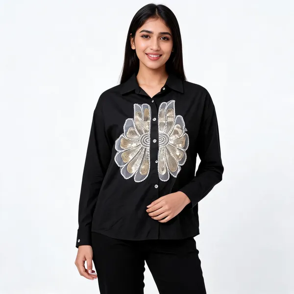 Black_Cotton_Full_Sleeve_Embellished_Shirt_For_Men