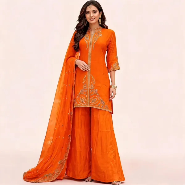 Orange_Silk_Straight_Embroidered_Salwar_Suit_For_Women