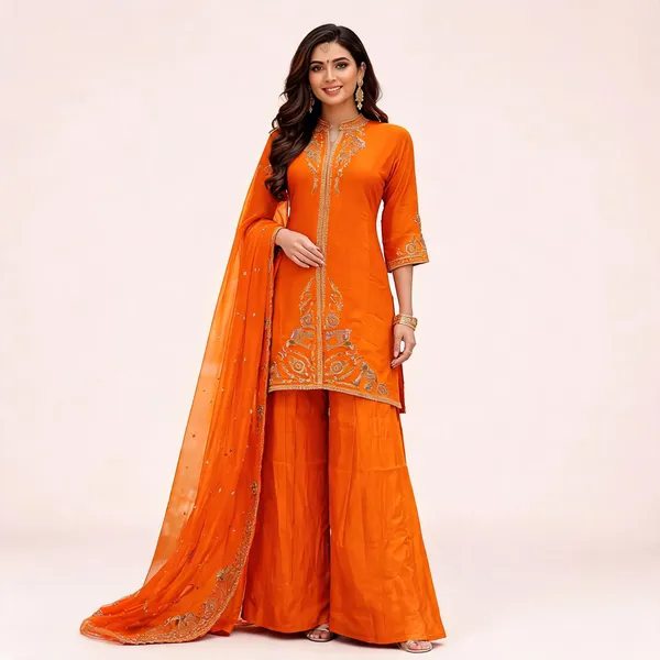 Orange_Silk_Straight_Embroidered_Salwar_Suit_For_Women