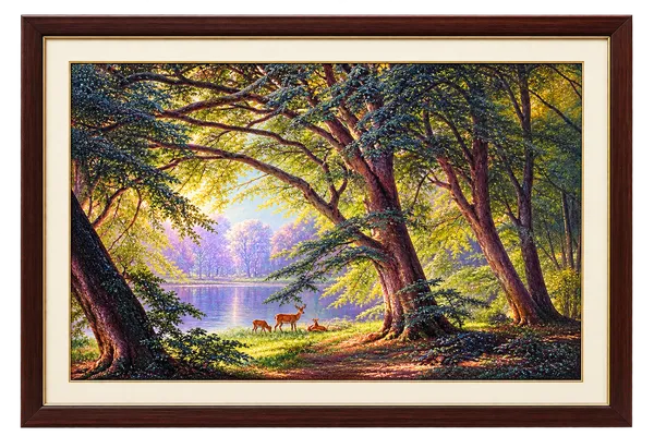 Framed_Scenic_Forest_Landscape_Wall_Art_with_Deer