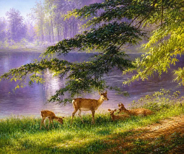 Framed_Scenic_Forest_Landscape_Wall_Art_with_Deer