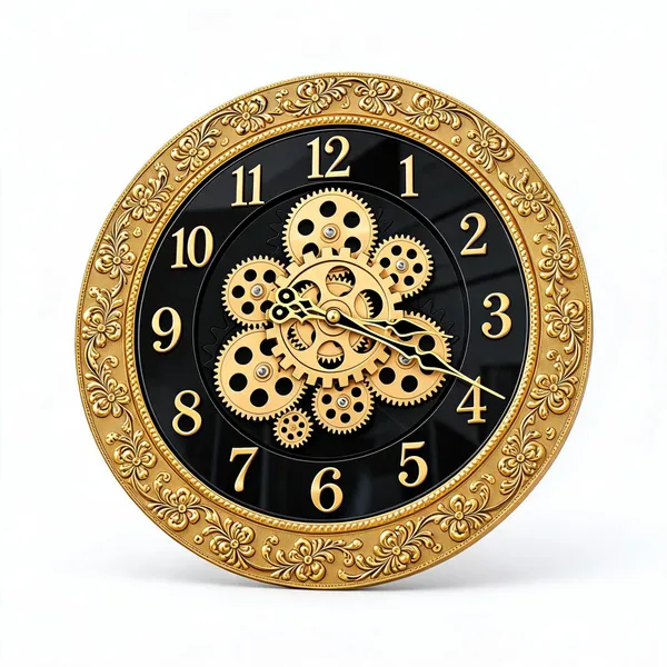 Luxury_Gold_Gear_Wall_Clock