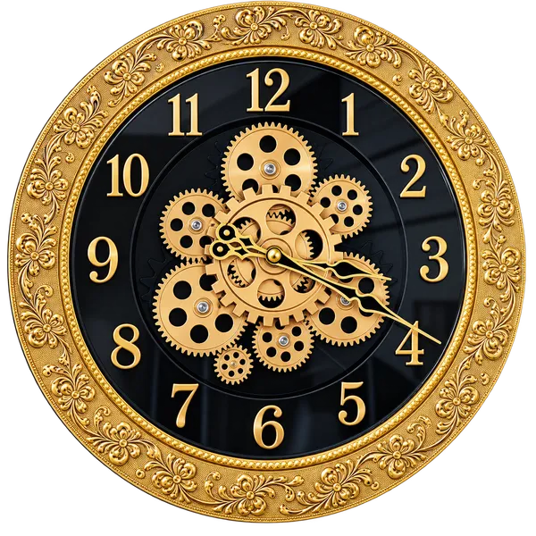 Luxury_Gold_Gear_Wall_Clock