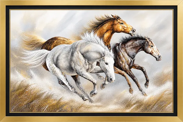 Three_Horses_Running_Framed_Wall_Painting