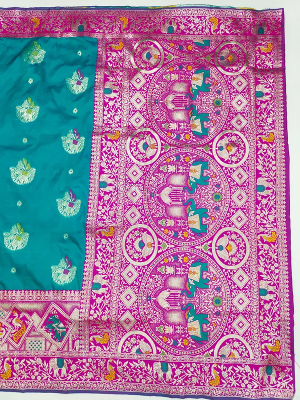 Magenta_Teal_Woven_Saree_for_Women