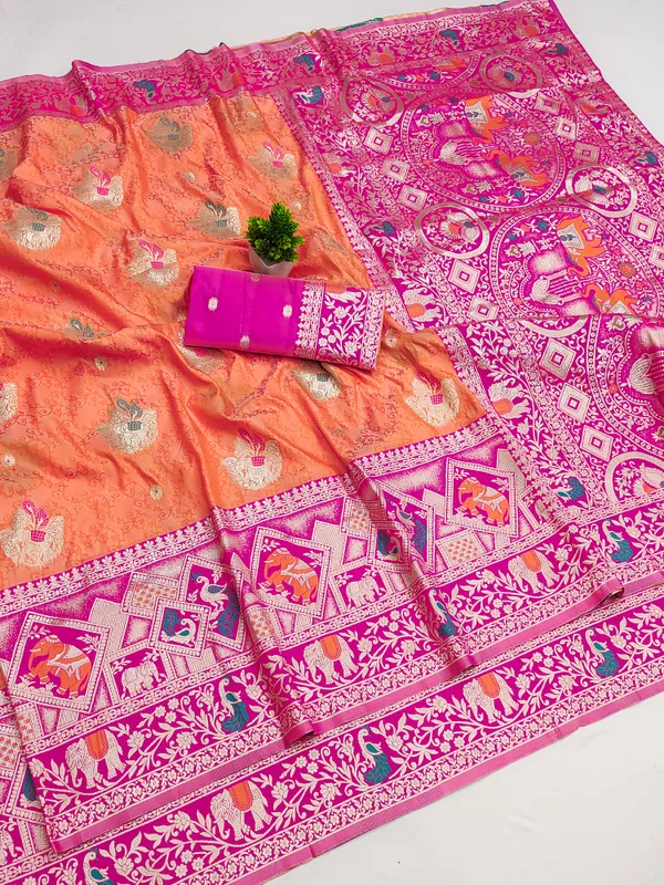 Peach_Woven_Saree_for_Women