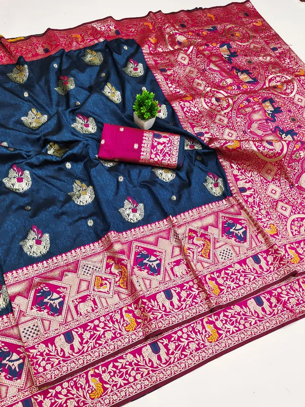 Navy_Blue_Printed_Saree_for_Women