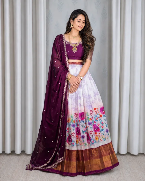 Purple_Floral_Print_Lehenga_Choli_Set_for_Women
