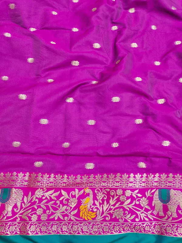 Magenta_Teal_Woven_Saree_for_Women