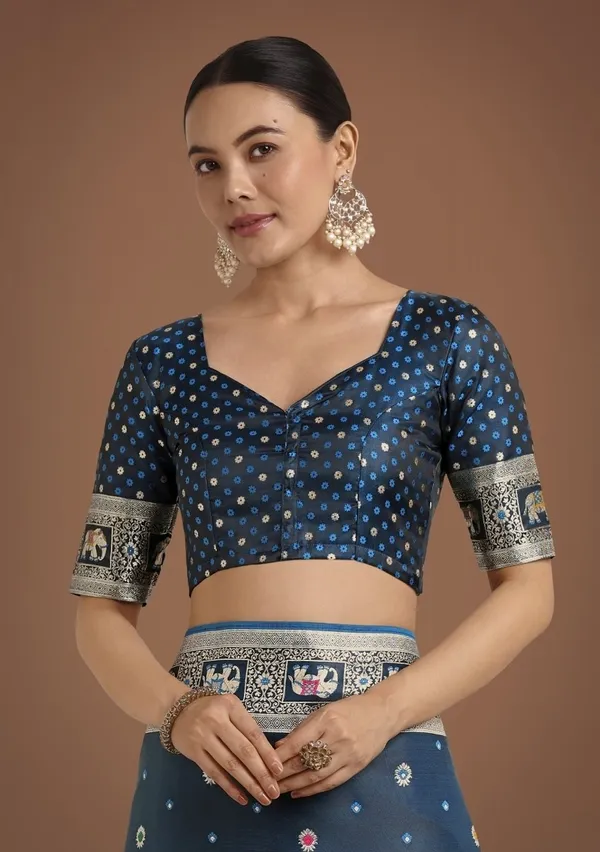 Elegant_Dark_Morpich_Saree_with_Designer_Border