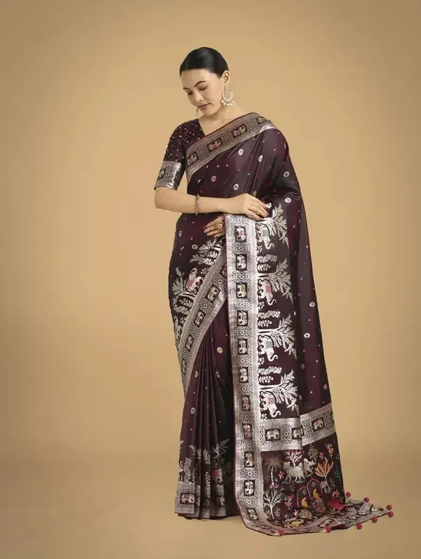 Elegant_Rani_Saree_with_Designer_Border