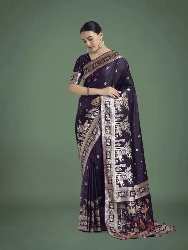 Elegant_Wine_Saree_with_Designer_Border