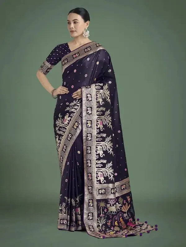 Elegant_Wine_Saree_with_Designer_Border