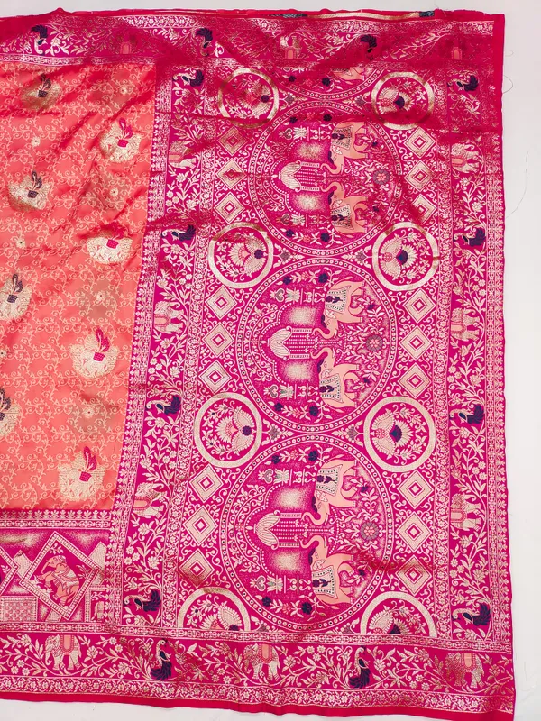 Pink_Printed_Saree_With_Blouse_Piece_for_Women